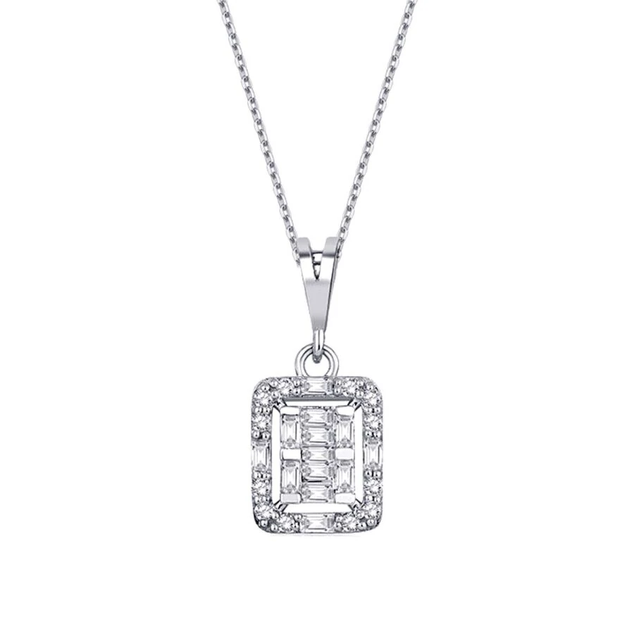 0.15 Carat Diamond Baguette Necklace