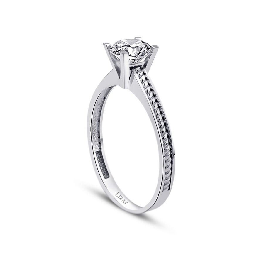 Gold Round Solitaire Engagement Ring