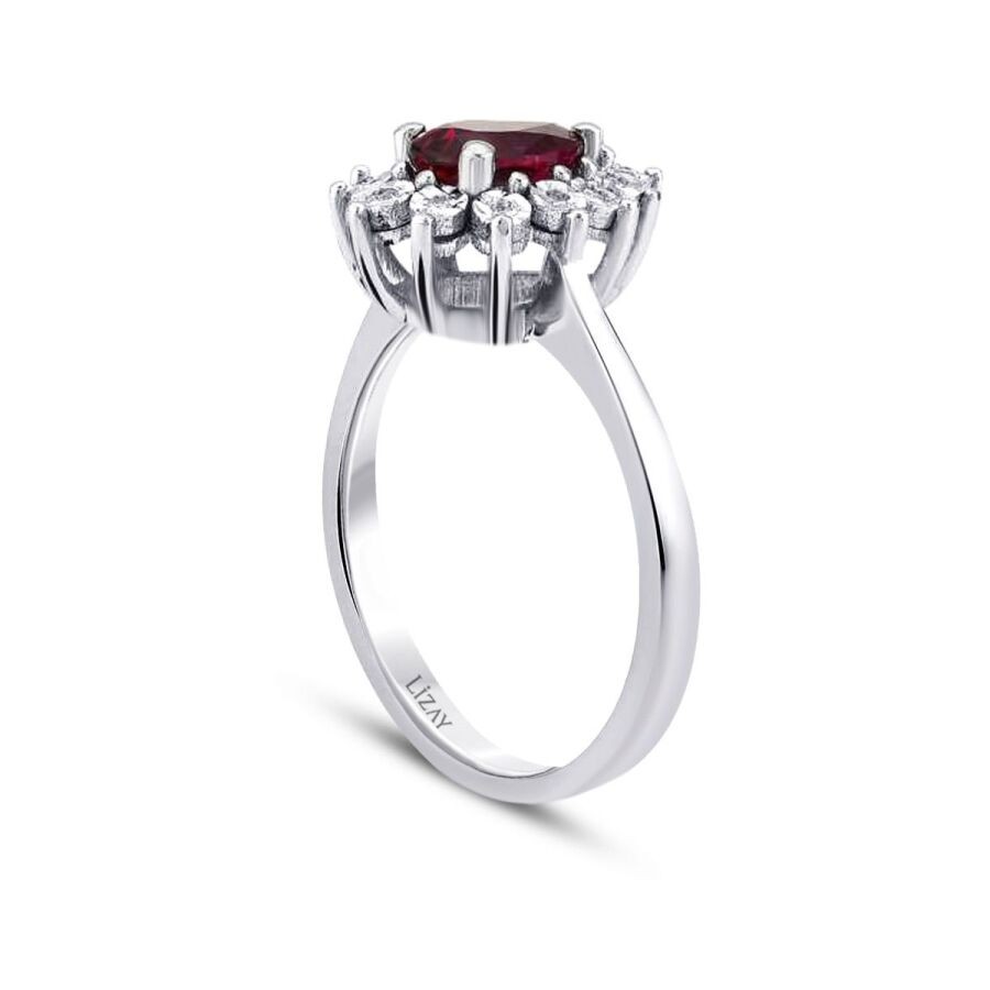 0.56 Carat Diamond Ruby Ring