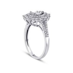 0.67 Carat Diamond Pear Baguette Ring