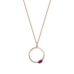 0.47 Carat Diamond Ruby Necklace