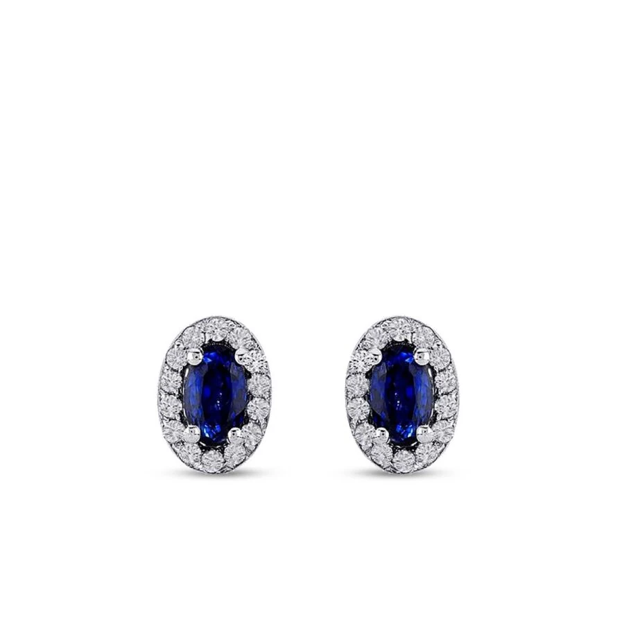 0.61 Carat Diamond Sapphire Earrings