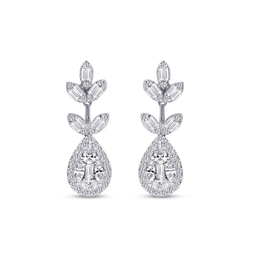 1.34 Carat Diamond Baguette Earrings