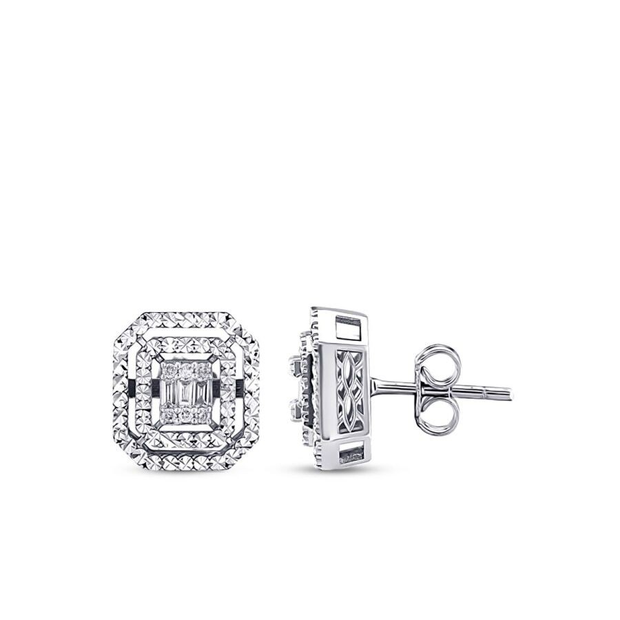 0.14 Carat Diamond Baguette Earrings