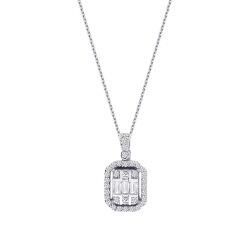 0.36 Carat Diamond Baguette Necklace