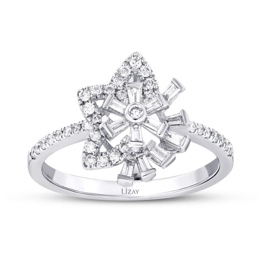 0.30 Carat Diamond Baguette Star Ring