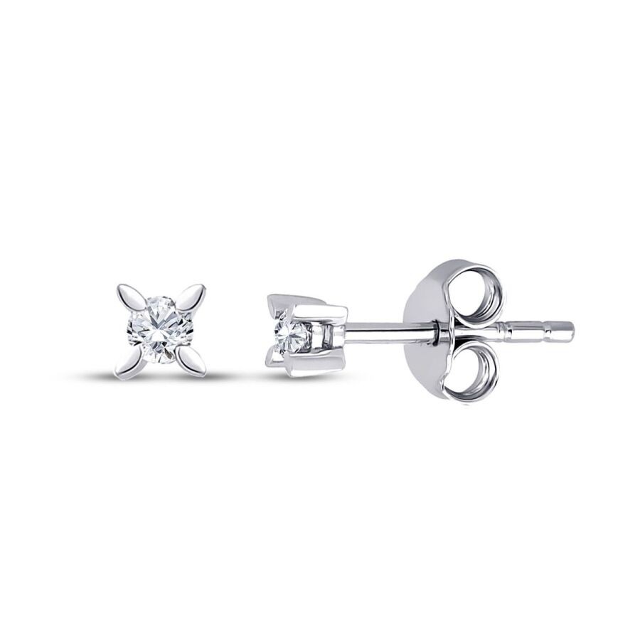 0.10 Carat Diamond Solitaire Earrings