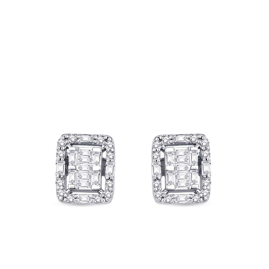 0.28 Carat Diamond Baguette Earrings