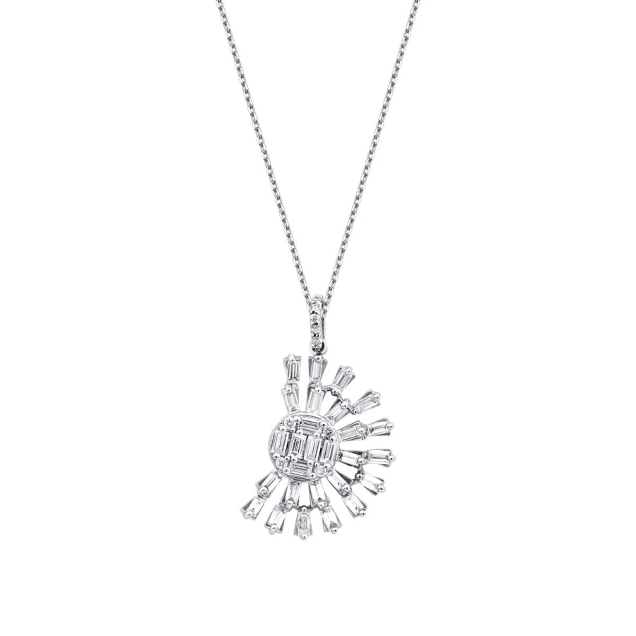0.76 Carat Diamond Baguette Necklace
