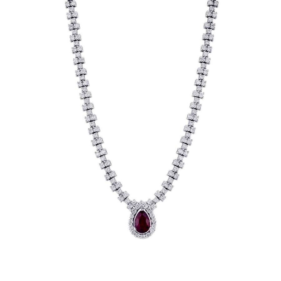 2.00 Carat Diamond Ruby Necklace