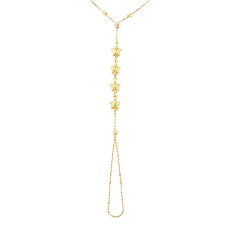 Gold Ball Star Hand Chain Bracelet