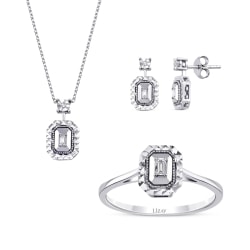 0.18 Carat Diamond-Effect Baguette Set