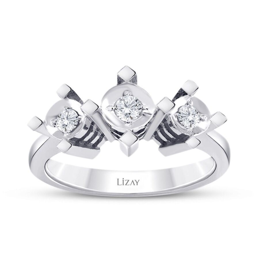 0,16 Karat Diamant Effekt Tria Ringe