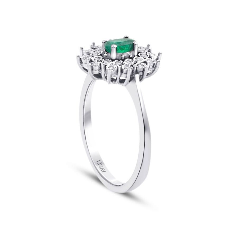 0.36 Carat Diamond Emerald Ring