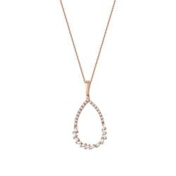 0,23 Karat Diamant Tropfen Baguette Halskette