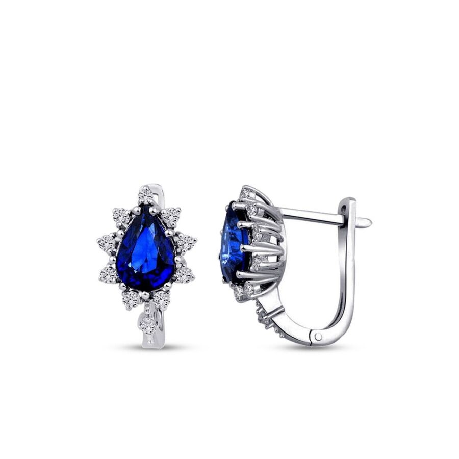 1.69 Carat Diamond Sapphire Earrings