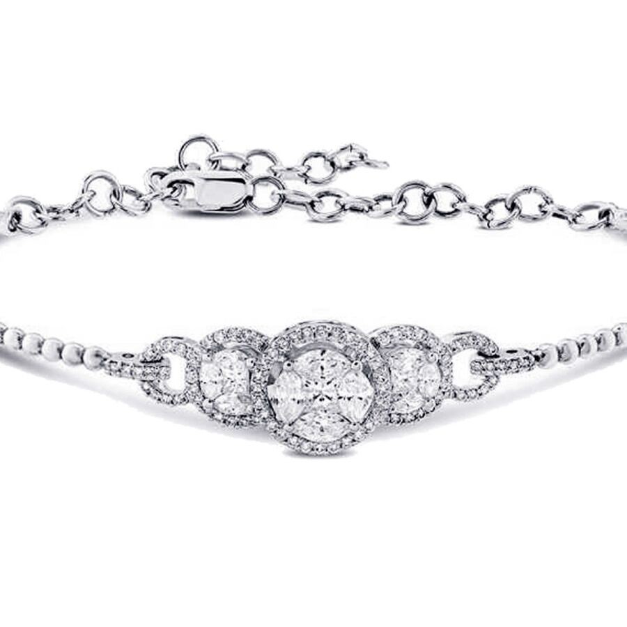 1.39 Carat Diamond Baguette Bangle