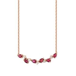 0.82 Carat Diamond Ruby Necklace