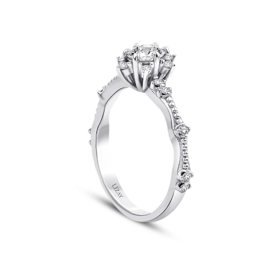 0.33 Carat Diamond Lotus Solitaire Engagement Ring