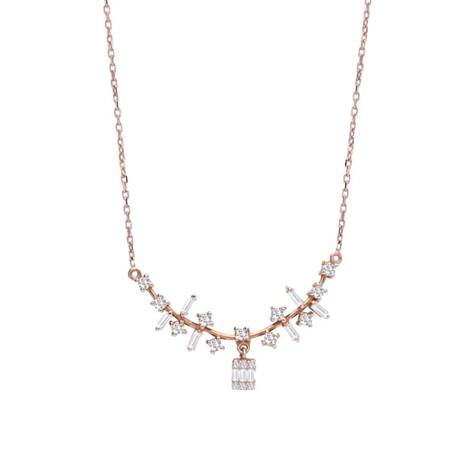0.37 Carat Diamond Baguette Necklace