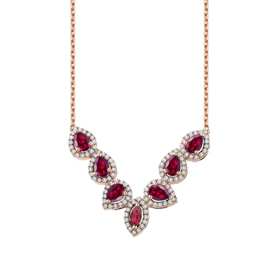 1.66 Carat Diamond Ruby Necklace
