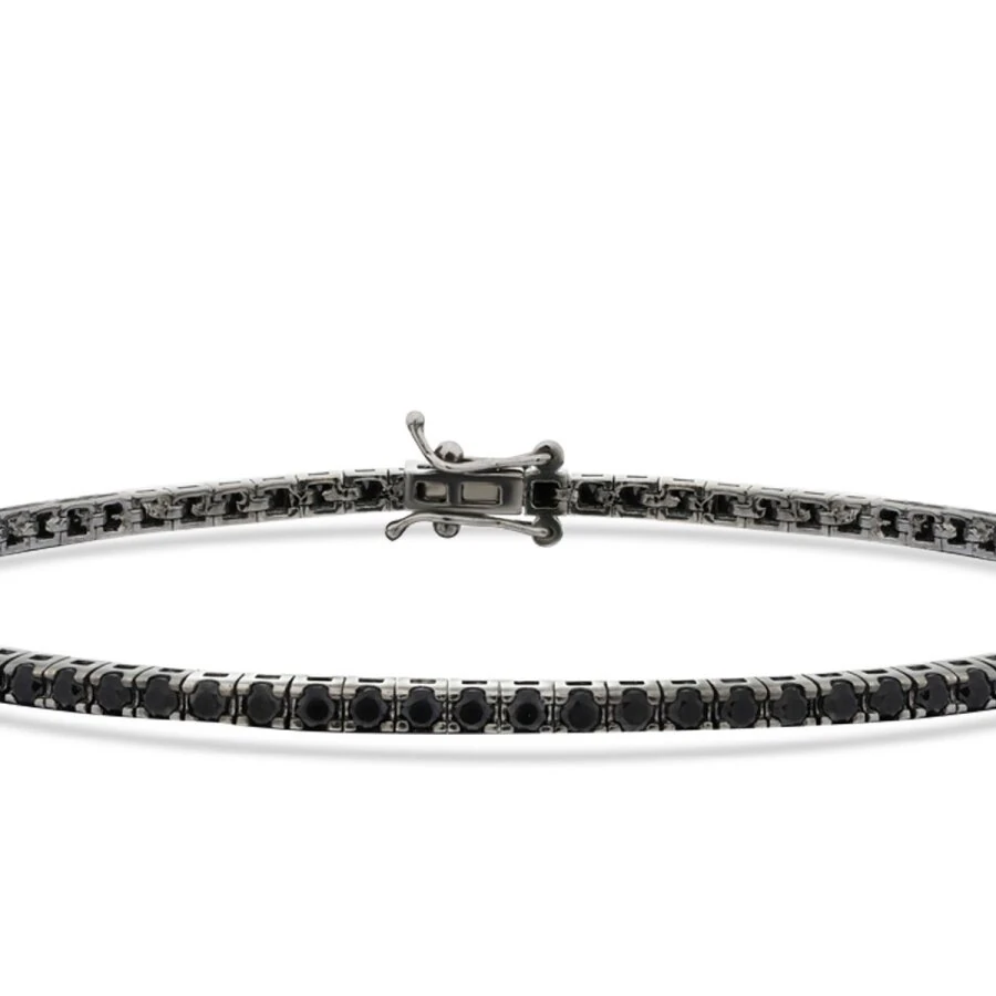 3.04 Carat Black Stone Men's Tennis Bracelet