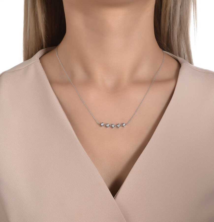 0.36 Carat Diamond Five-Stone Necklace