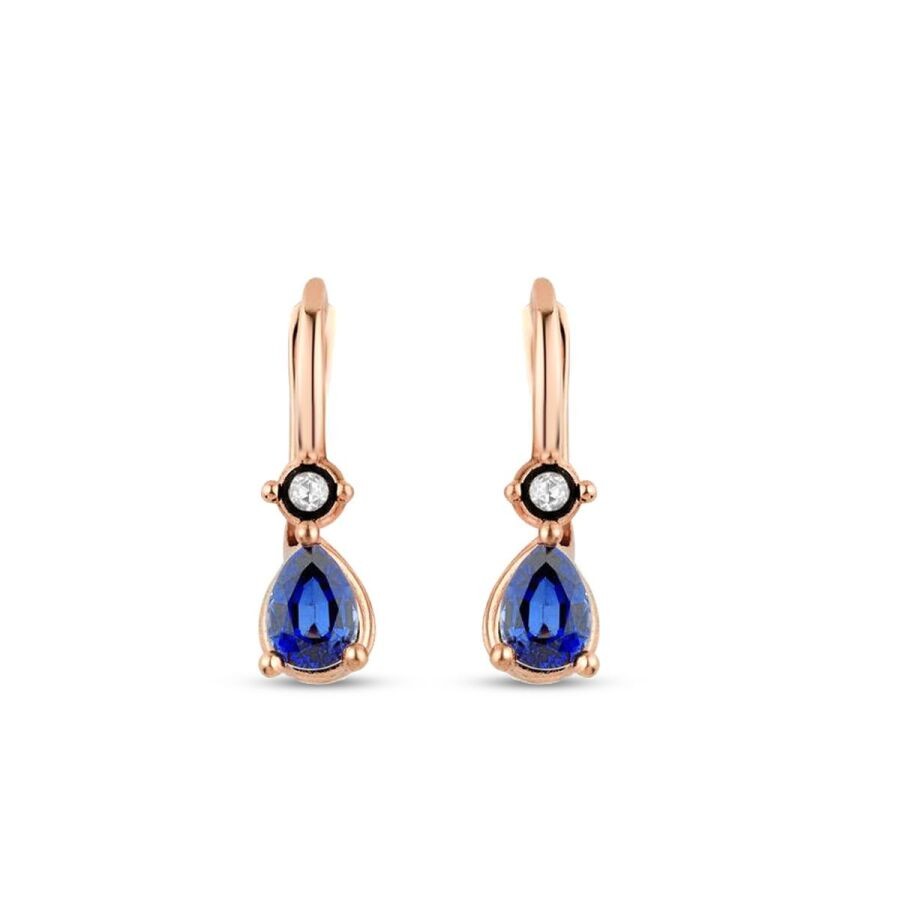 2.25 Carat Diamond Sapphire Earrings