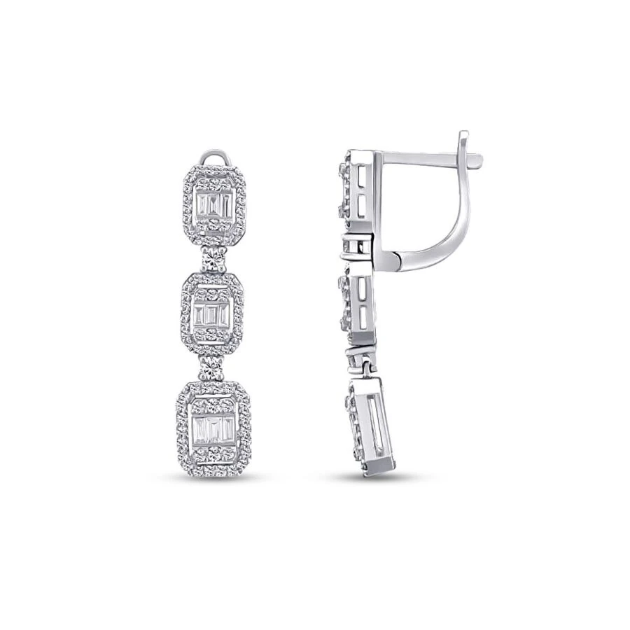 1.13 Carat Diamond Baguette Earrings