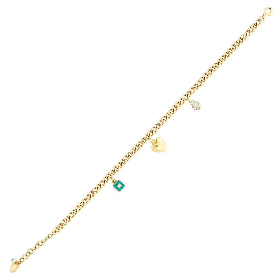 Gold Armband mit hängender Kette