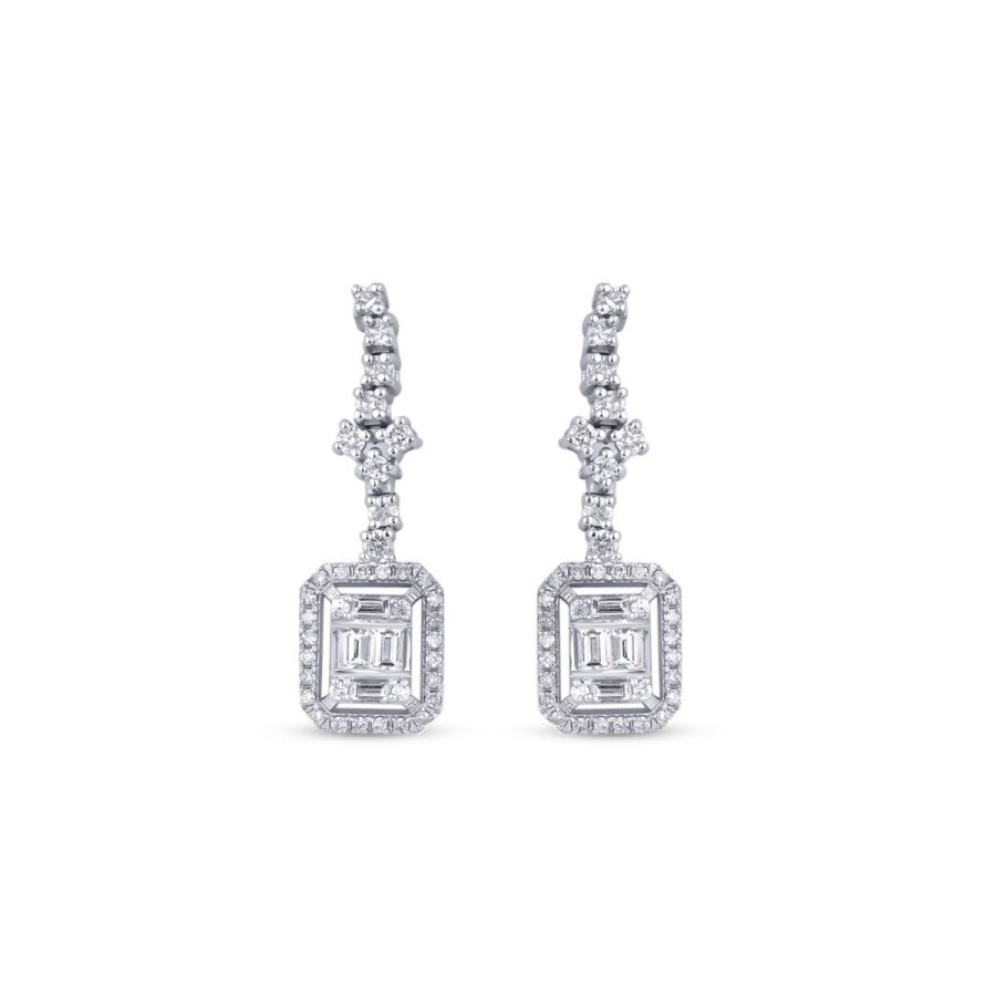0,72 Karat Diamant Baguette Ohrringe