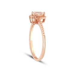 0.47 Carat Diamond Morganite Ring
