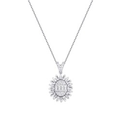 0,43 Karat Diamant Baguette Halskette