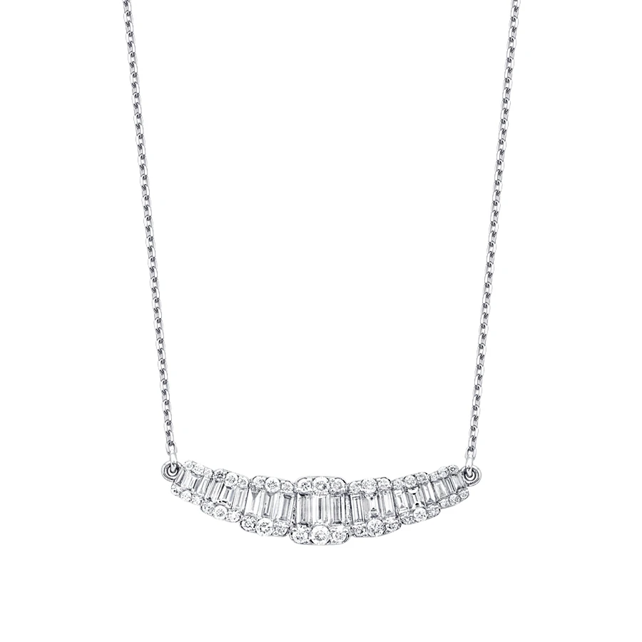 1.18 Carat Diamond Baguette Necklace