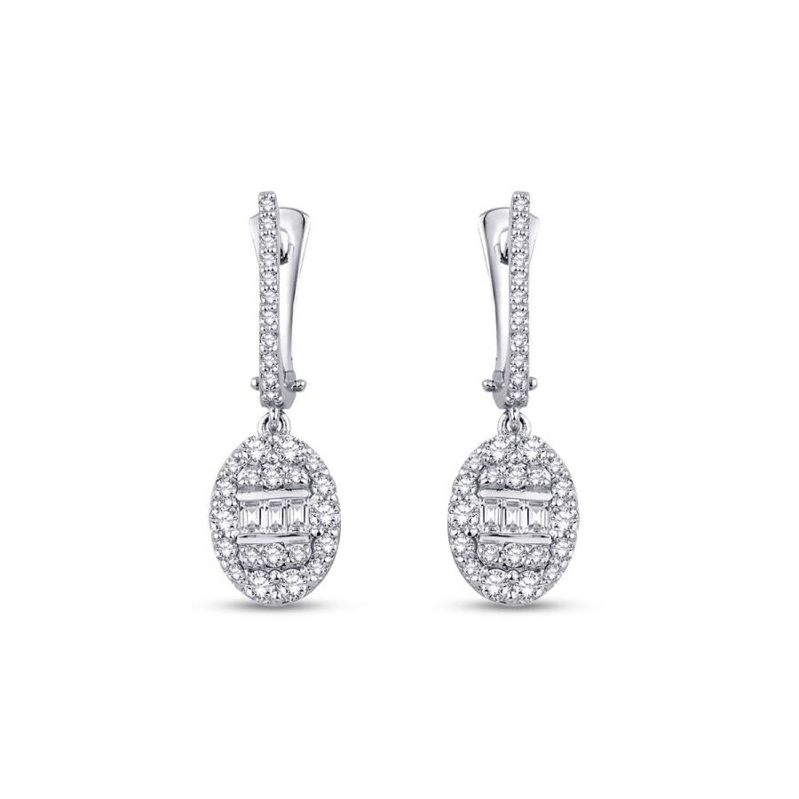 0.85 Carat Diamond Baguette Earrings