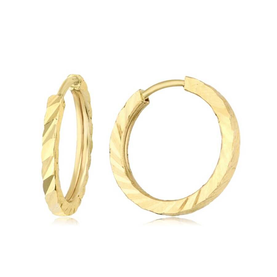 Gold Patterned Hoop Earrings