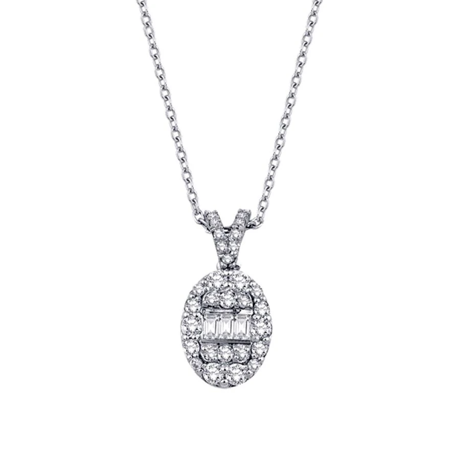 0.43 Carat Diamond Baguette Necklace