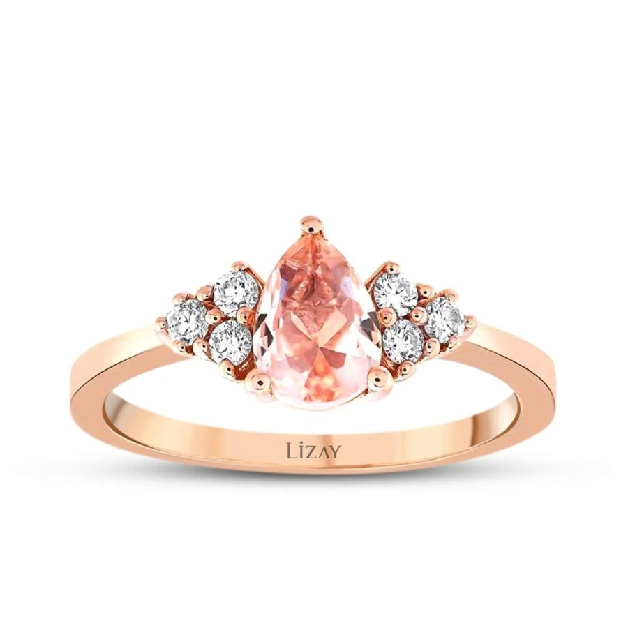 0.77 Carat Diamond Morganite Ring
