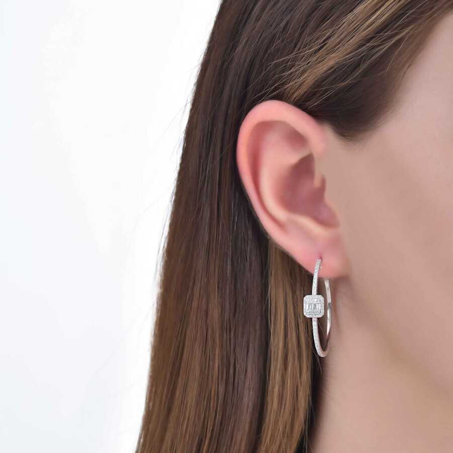 0.54 Carat Diamond Hoop Earrings