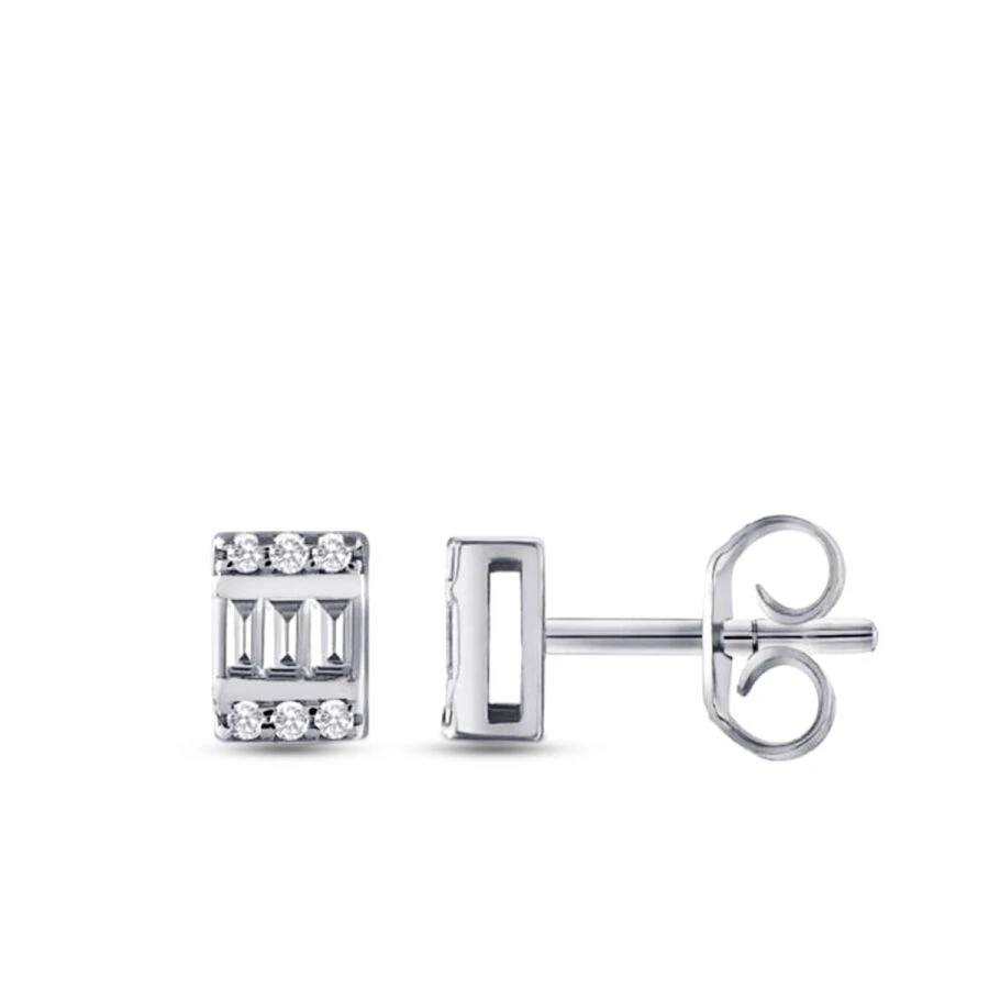 0.15 Carat Diamond Baguette Earrings