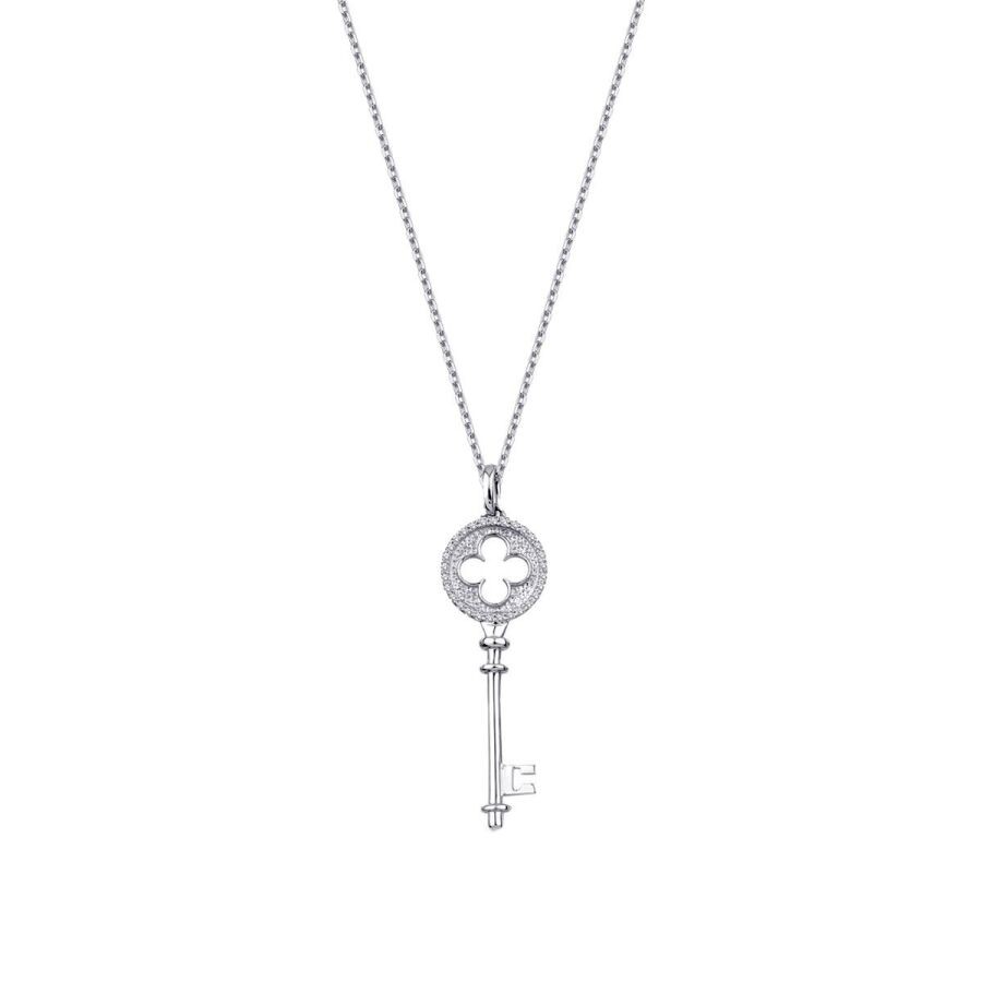 0.17 Carat Diamond Key Necklace