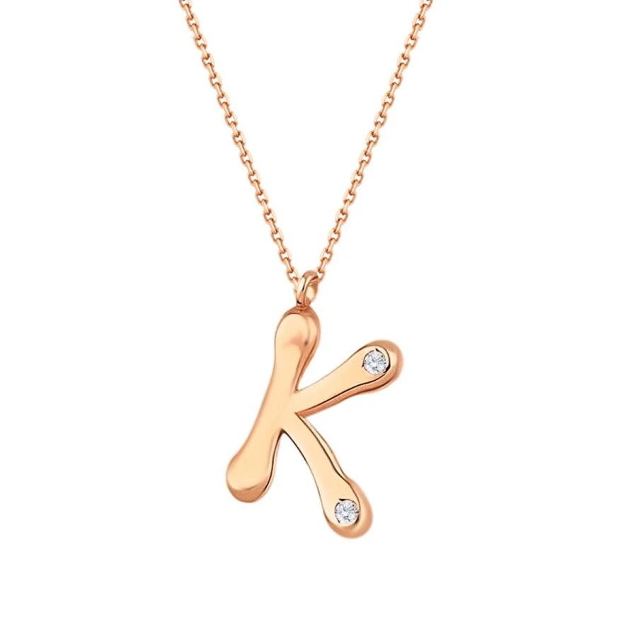 0.04 Carat Diamond Letter K  Necklace