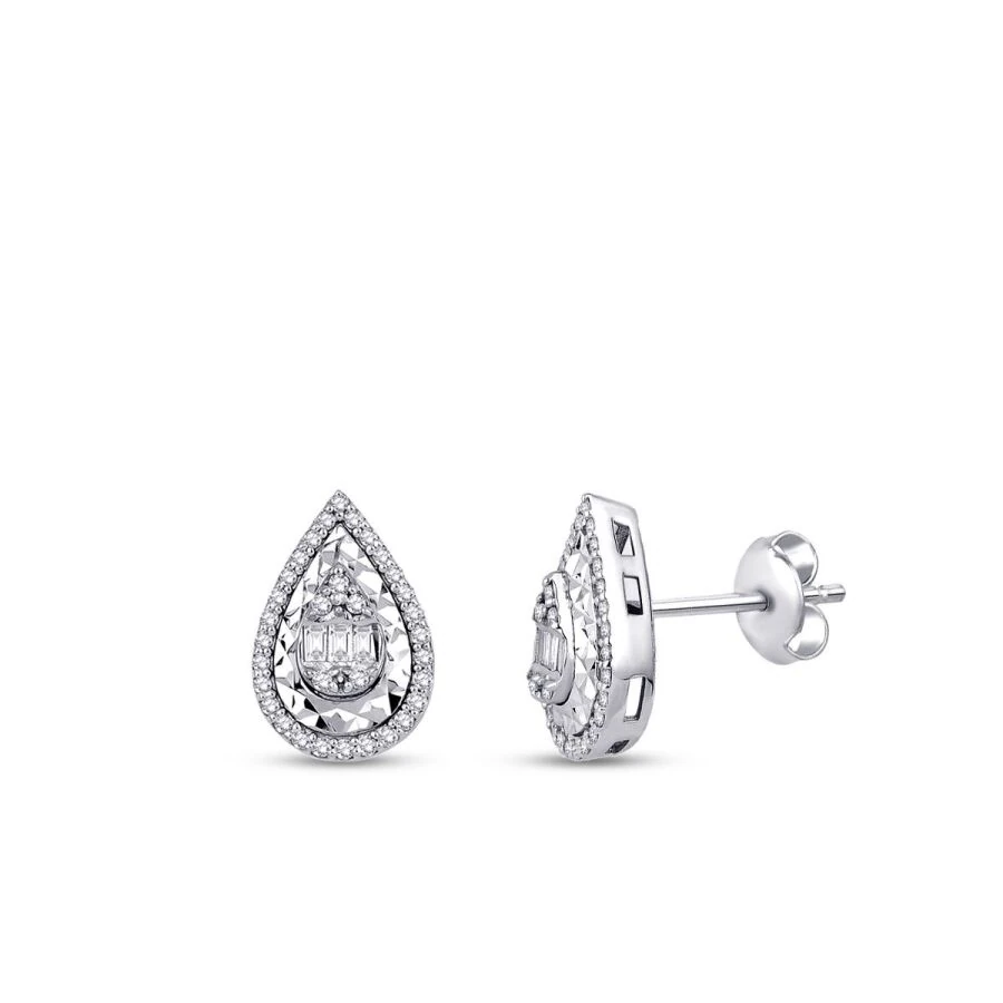 0.23 Carat Diamond Baguette Earrings