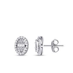 0,14 Karat Diamant Baguette Ohrringe