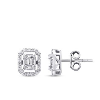 0.30 Carat Diamond Baguette Earrings