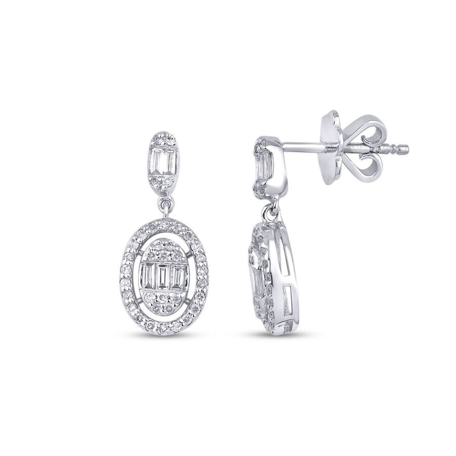 0.44 Carat Diamond Baguette Earrings