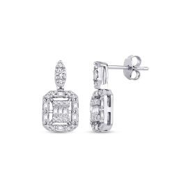 0,41 Karat Diamant Baguette Ohrringe