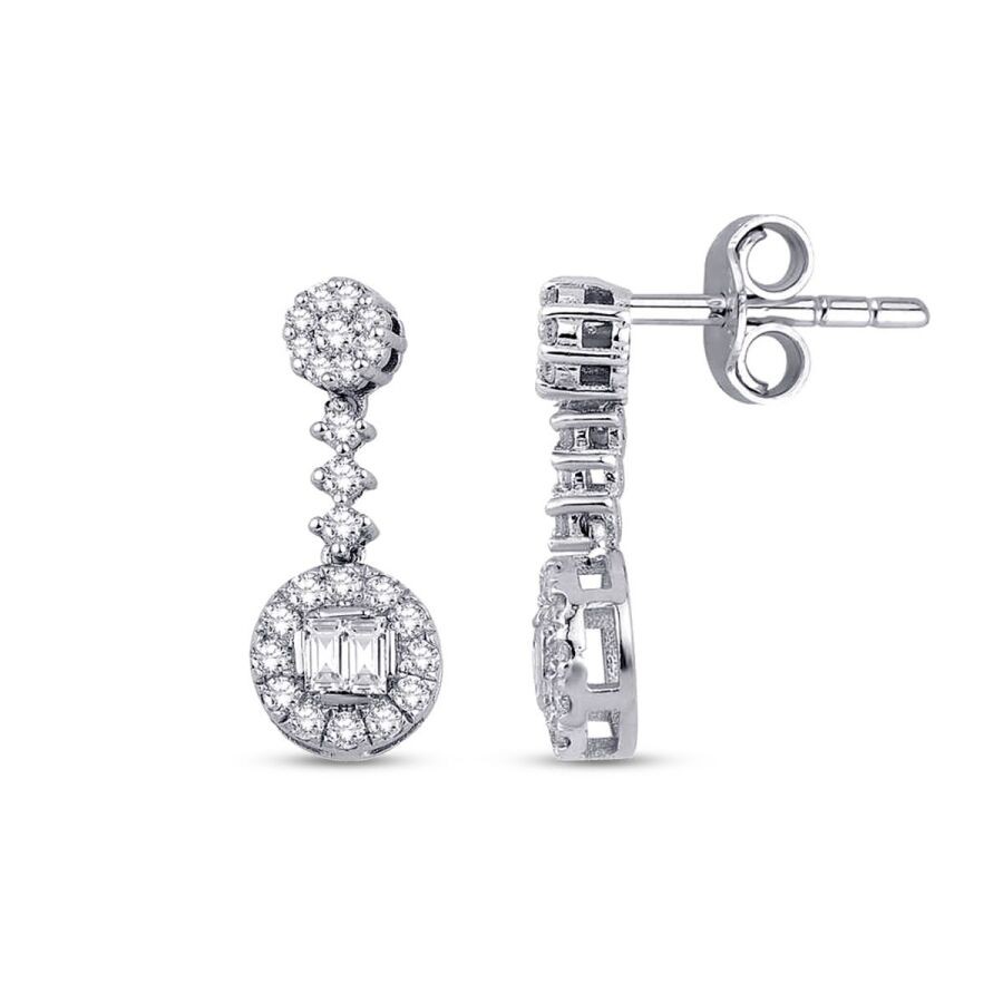 0.36 Carat Diamond Baguette Earrings