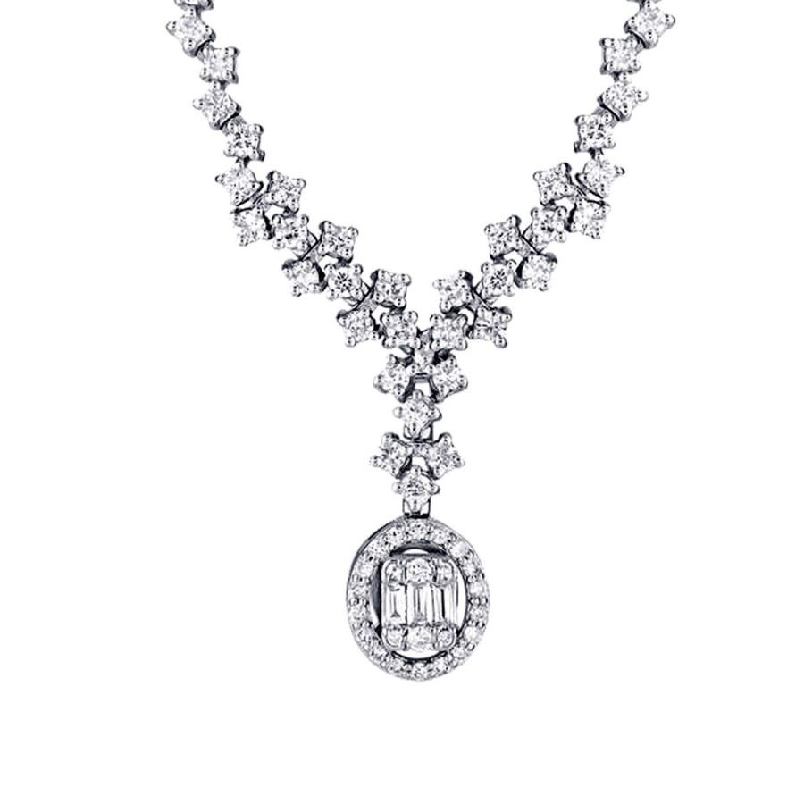 0.90 Carat Diamond Baguette Necklace
