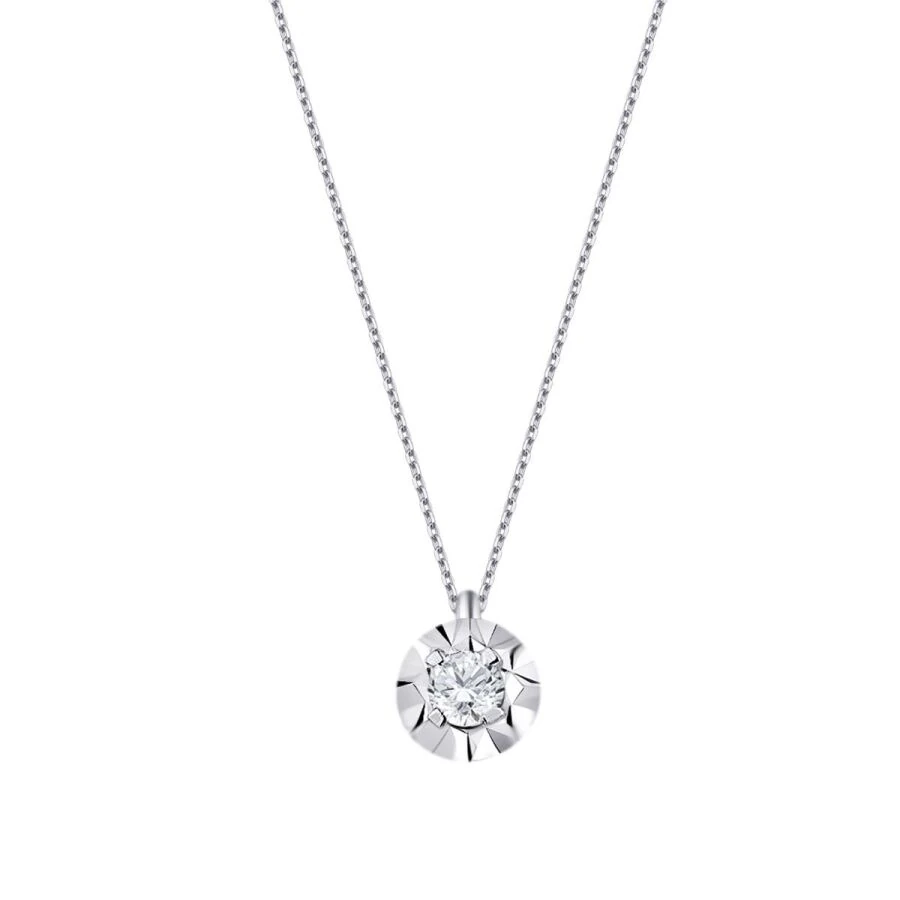 0.11 Carat Diamond-Effect Solitaire Necklace
